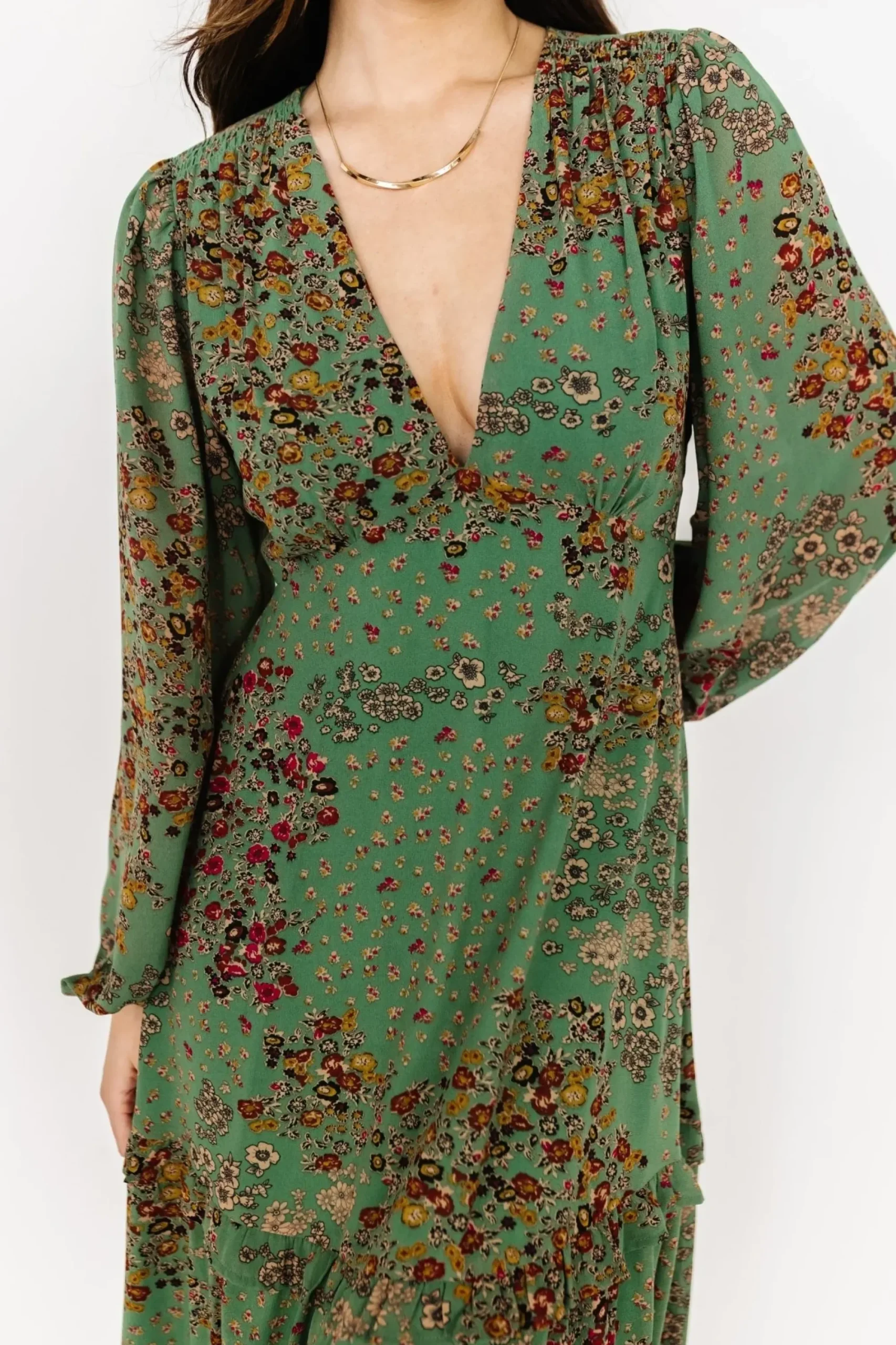 Outlet Baltic Born Bowman Deep V Maxi Dress | Green Multi