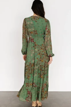 Outlet Baltic Born Bowman Deep V Maxi Dress | Green Multi
