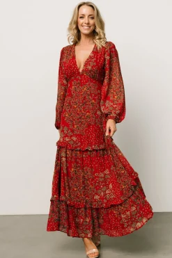 Best Baltic Born Bowman Deep V Maxi Dress | Red Multi