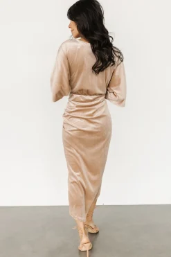 New Baltic Born Brendyn Ruched Velvet Dress | Champagne