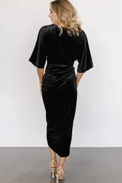 New Baltic Born Brendyn Ruched Velvet Dress | Black