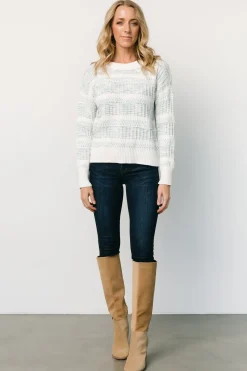 Hot Baltic Born Brigitte Knit Sweater | Blue + Off White