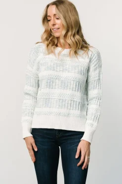 Hot Baltic Born Brigitte Knit Sweater | Blue + Off White