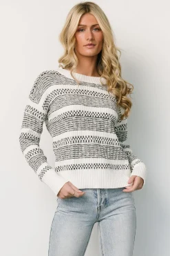 Discount Baltic Born Brigitte Knit Sweater | Black + Off White