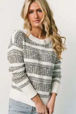 Discount Baltic Born Brigitte Knit Sweater | Black + Off White