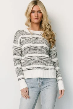 Discount Baltic Born Brigitte Knit Sweater | Black + Off White