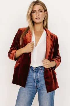 New Baltic Born Brinton Velvet Blazer | Cinnamon