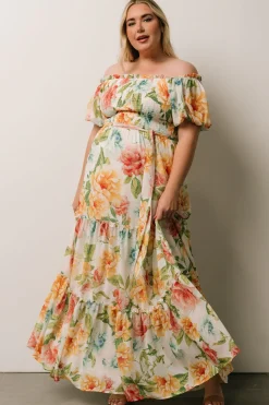 Sale Baltic Born Britney Tiered Maxi Dress | Ivory Multi Floral