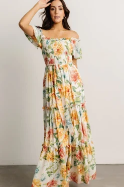 Sale Baltic Born Britney Tiered Maxi Dress | Ivory Multi Floral