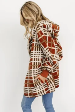 Sale Baltic Born Brody Plaid Teddy Jacket | Rust Multi
