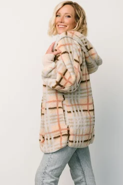 Fashion Baltic Born Brody Plaid Teddy Jacket | Cream Multi