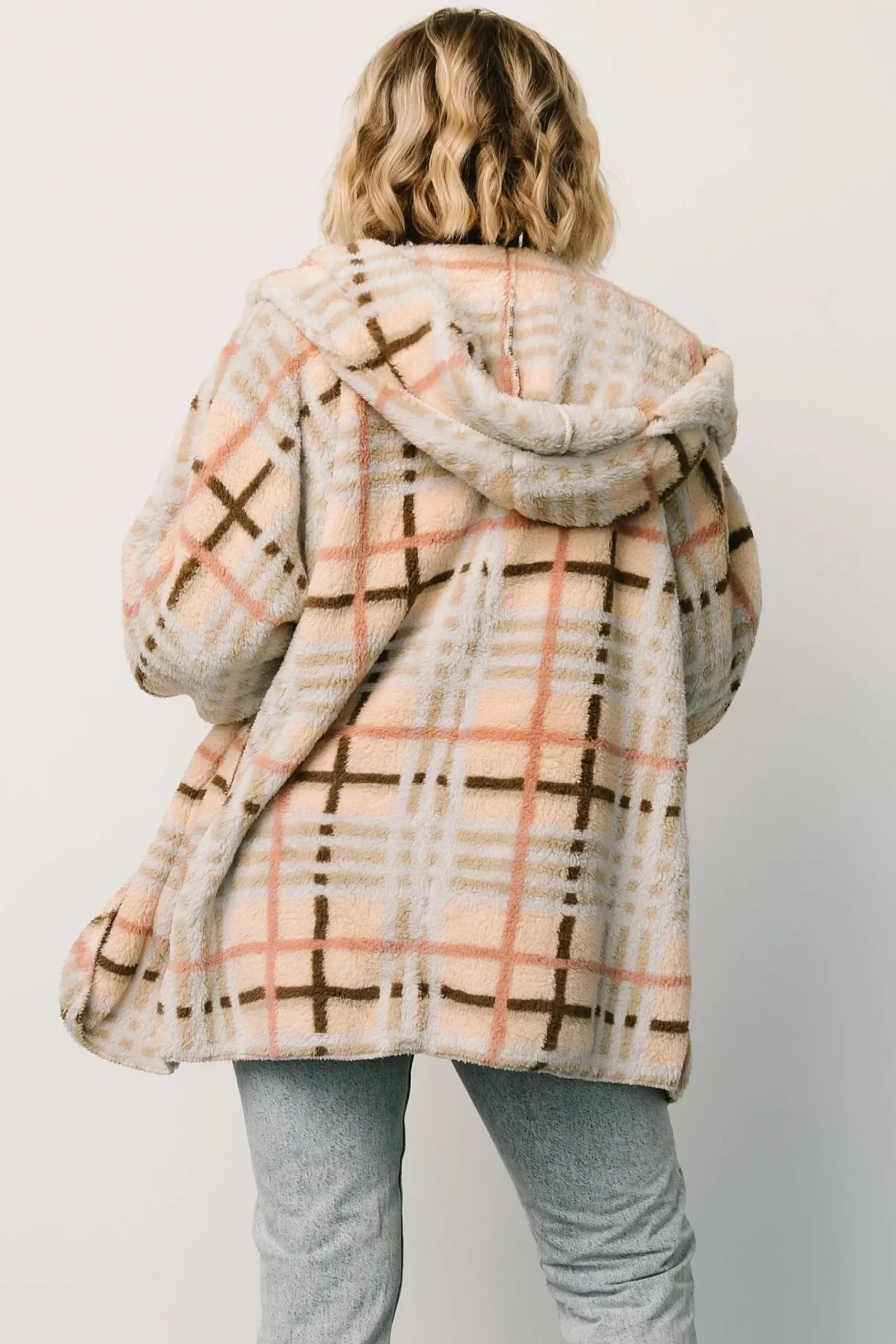 Fashion Baltic Born Brody Plaid Teddy Jacket | Cream Multi