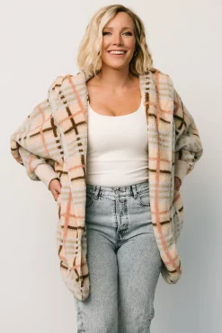 Fashion Baltic Born Brody Plaid Teddy Jacket | Cream Multi