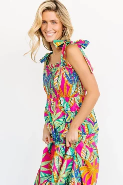 Hot Baltic Born Cabana Maxi Dress | Green + Fuchsia Multi