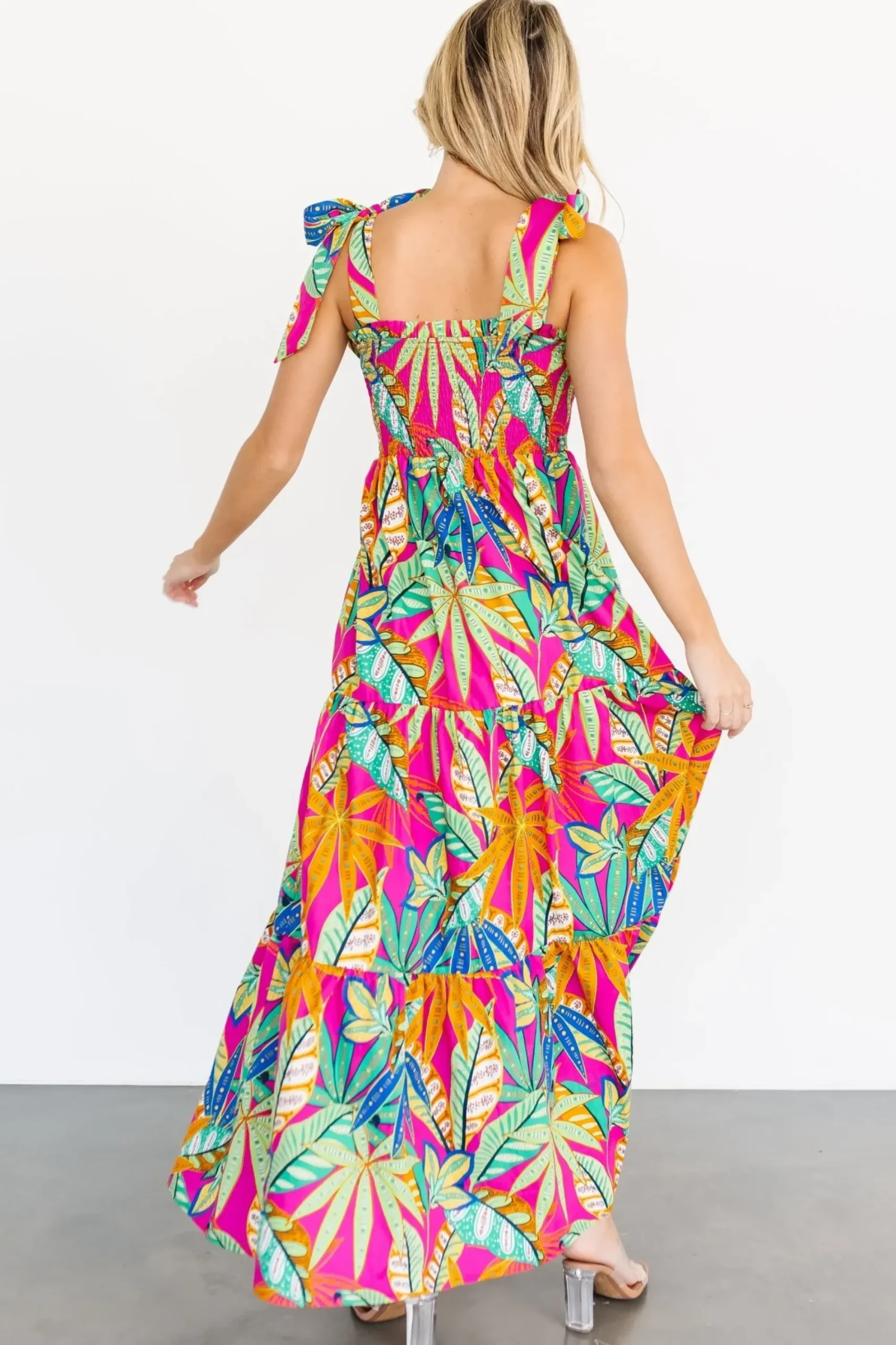 Hot Baltic Born Cabana Maxi Dress | Green + Fuchsia Multi