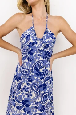 Hot Baltic Born Camila Halter Maxi Dress | Blue + Ivory
