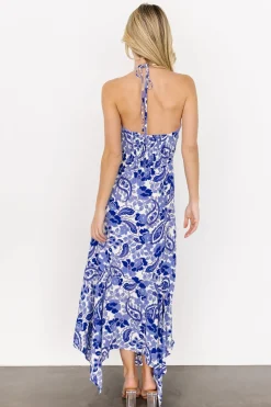 Hot Baltic Born Camila Halter Maxi Dress | Blue + Ivory