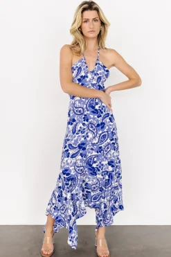 Hot Baltic Born Camila Halter Maxi Dress | Blue + Ivory