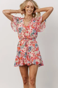 Hot Baltic Born Candy Romper | Pink + Blue Floral