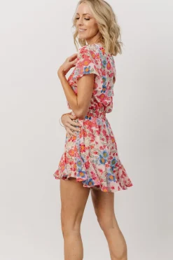 Hot Baltic Born Candy Romper | Pink + Blue Floral