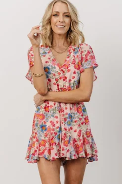 Hot Baltic Born Candy Romper | Pink + Blue Floral