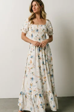 Sale Baltic Born Capri Smocked Maxi Dress | White Multi Print