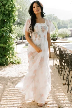 Discount Baltic Born Cassandra Tulle Maxi Dress | White Multi