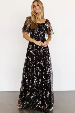 Hot Baltic Born Cassandra Tulle Maxi Dress | Metallic Black