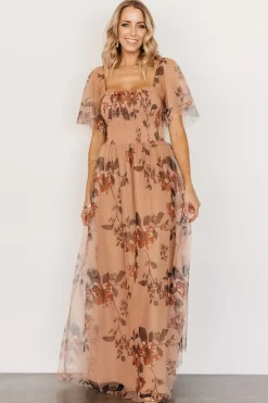 Outlet Baltic Born Cassandra Tulle Maxi Dress | Copper Floral