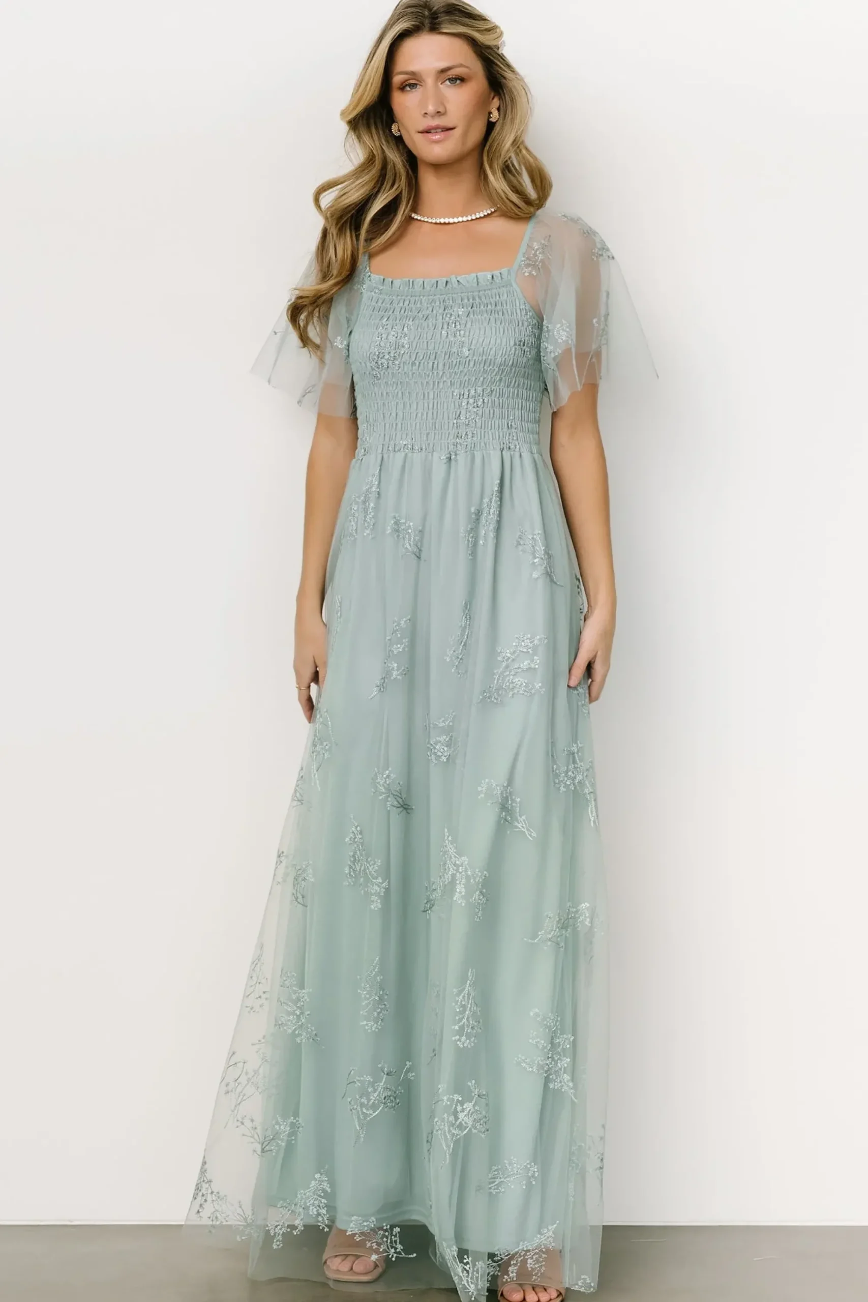 Sale Baltic Born Cassandra Tulle Maxi Dress | Sage Sparkle