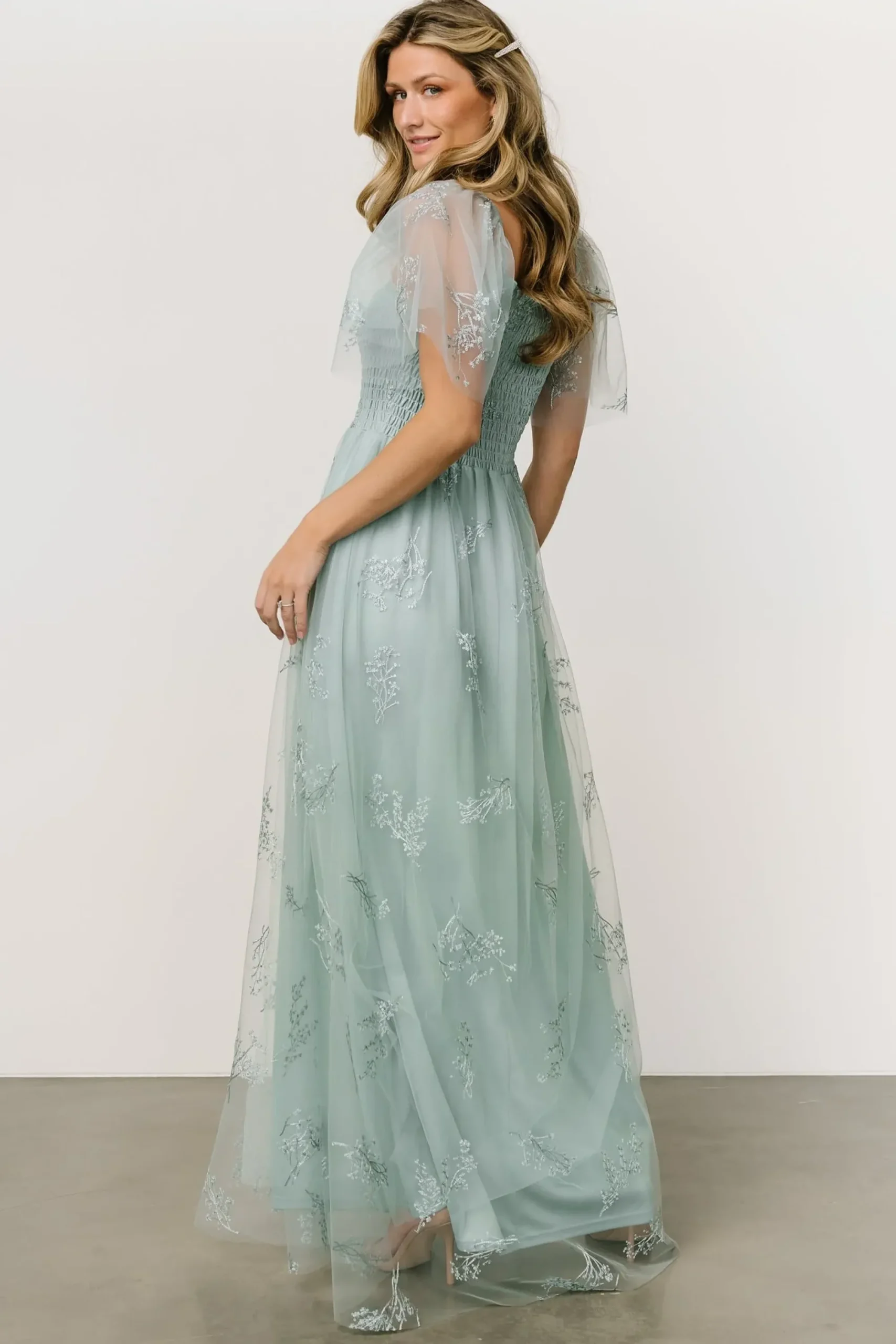 Sale Baltic Born Cassandra Tulle Maxi Dress | Sage Sparkle