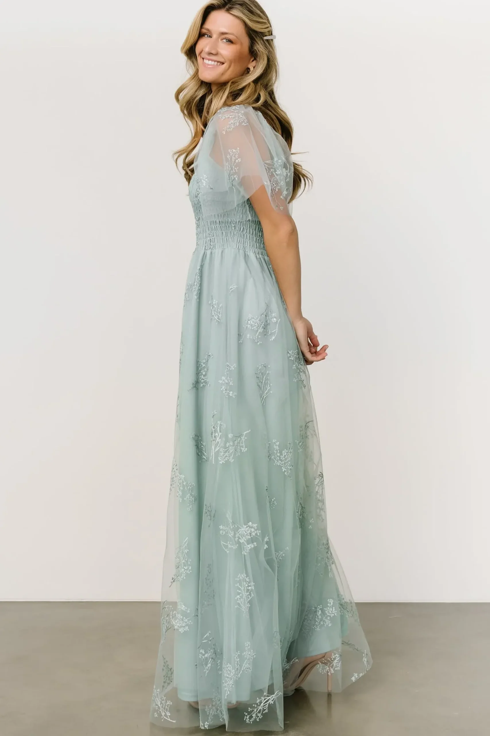 Sale Baltic Born Cassandra Tulle Maxi Dress | Sage Sparkle