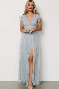 Discount Baltic Born Caterina Tulle Maxi Dress | Light Blue