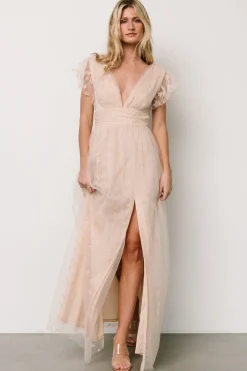 Hot Baltic Born Caterina Tulle Maxi Dress | Nude Blush
