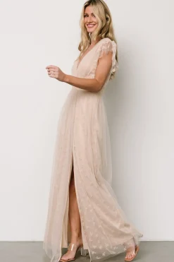 Hot Baltic Born Caterina Tulle Maxi Dress | Nude Blush