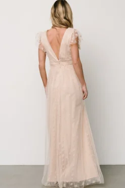 Hot Baltic Born Caterina Tulle Maxi Dress | Nude Blush