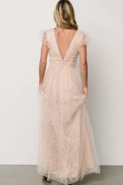 Hot Baltic Born Caterina Tulle Maxi Dress | Nude Blush