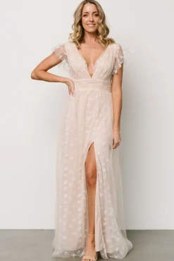 New Baltic Born Caterina Tulle Maxi Dress | Natural + White