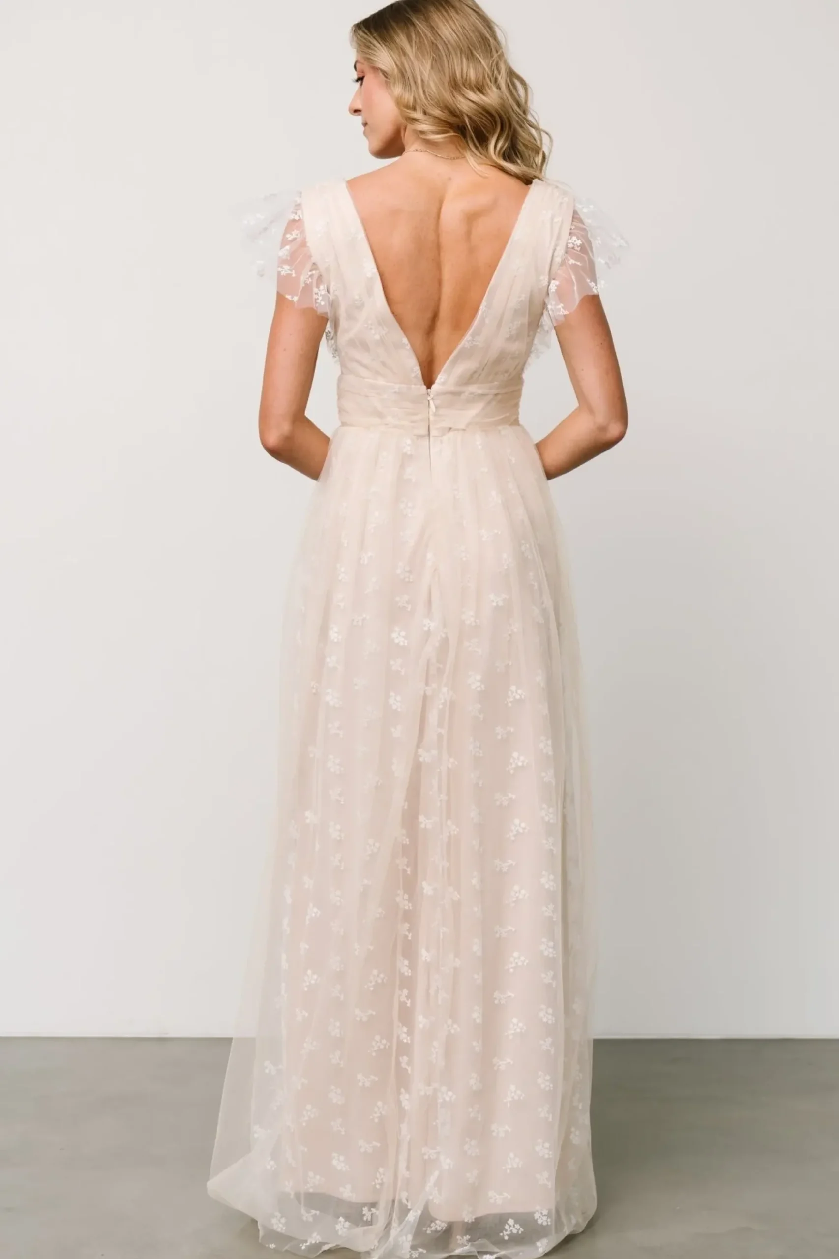 New Baltic Born Caterina Tulle Maxi Dress | Natural + White