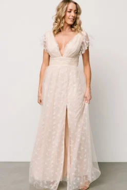 New Baltic Born Caterina Tulle Maxi Dress | Natural + White