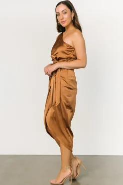 Fashion Baltic Born Celia One Shoulder Midi Dress | Bronze