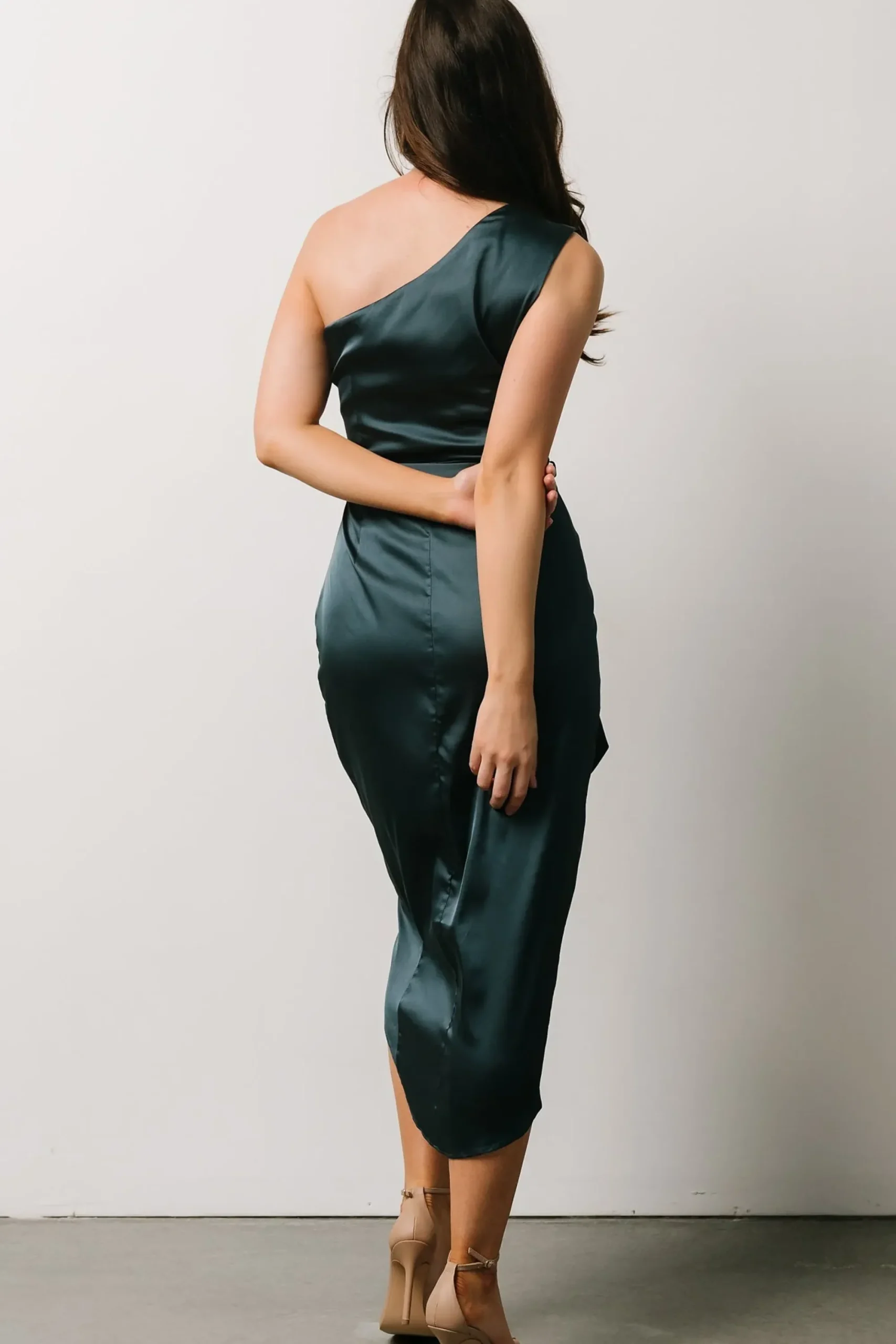 New Baltic Born Celia One Shoulder Midi Dress | Midnight