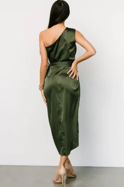Outlet Baltic Born Celia One Shoulder Midi Dress | Olive