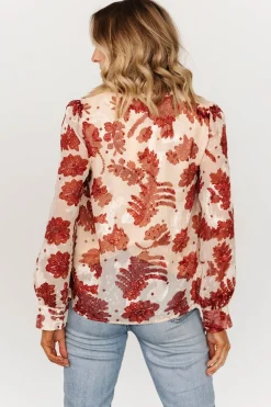 Outlet Baltic Born Charlotte Tie Blouse | Cream + Rust