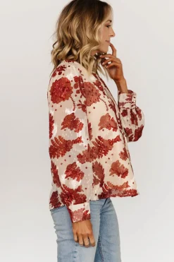 Outlet Baltic Born Charlotte Tie Blouse | Cream + Rust