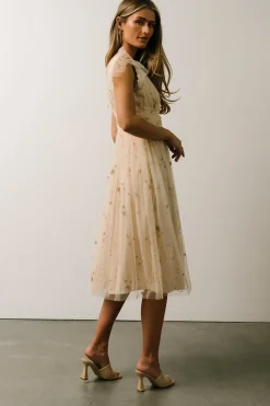 Fashion Baltic Born Chiara Shimmer Midi Dress | Gold