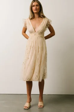 Fashion Baltic Born Chiara Shimmer Midi Dress | Gold