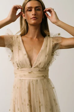 Fashion Baltic Born Chiara Shimmer Midi Dress | Gold