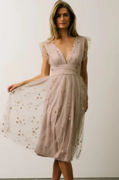 Clearance Baltic Born Chiara Shimmer Midi Dress | Dusty Lilac