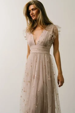 Clearance Baltic Born Chiara Shimmer Midi Dress | Dusty Lilac